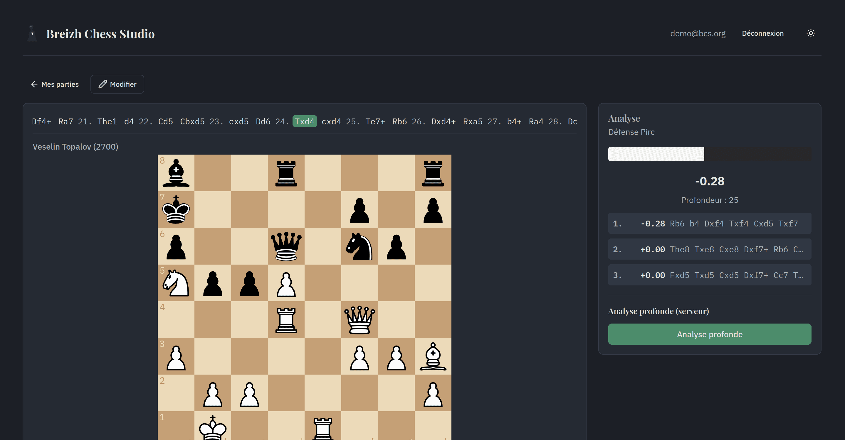 Capture d'écran de breizh chess studio